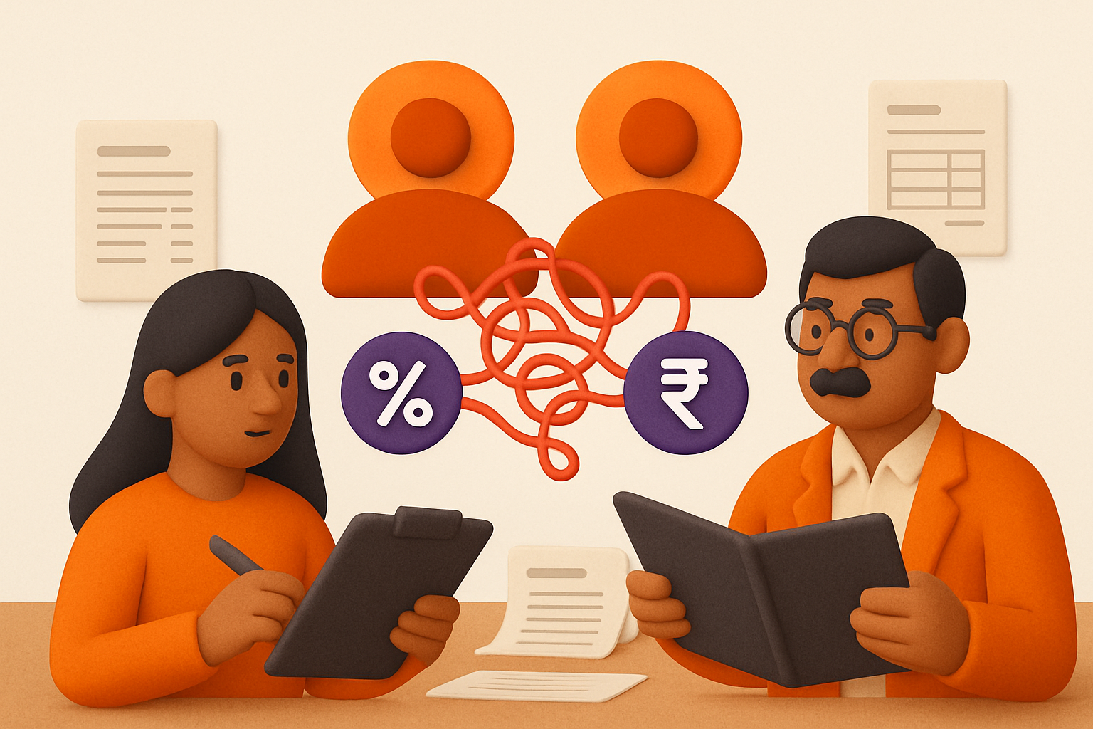 Conceptual image of intercompany GST cross-charge complexity between two entities