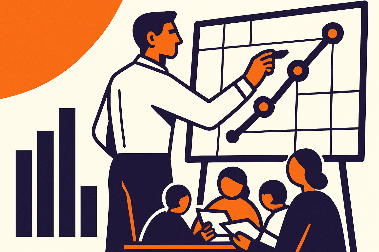 Finance team mapping a phased FSSC implementation roadmap on a whiteboard